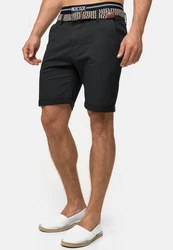 Indicode Chinoshorts Baltin Schwarz/Dunkelgrau