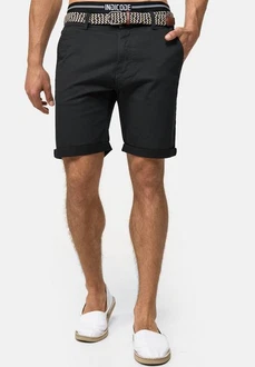 Indicode Chinoshorts Baltin Schwarz/Dunkelgrau