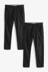 Next Chinohose Slim Fit Chinohose (2-tlg) Schwarz/Dunkelgrau