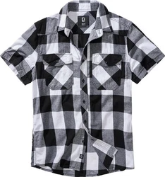 Brandit Langarmhemd Check Shirt Schwarz/Dunkelgrau/Weiß