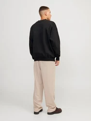 Jack & Jones Longsweatshirt JORVIBE SPONGY SWEAT CREW NECK schwarz