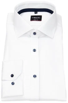 VENTI Businesshemd Body Stretch Kentkragen Creme/Weiß