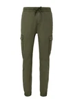 QS Stoffhose Slim Fit Cargohose Dunkelgrün/Khaki