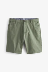 Next Straight Fit Chinoshorts mit Stretch Khaki/Dunkelgrün