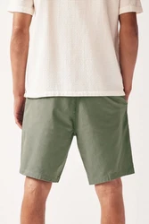 Next Straight Fit Chinoshorts mit Stretch Khaki/Dunkelgrün