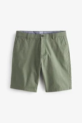 Next Straight Fit Chinoshorts mit Stretch Khaki/Dunkelgrün