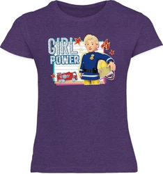 Shirtracer T-Shirt Girl Power Feuerwehrmann Sam Gelb/Weiß/Beige/Lila