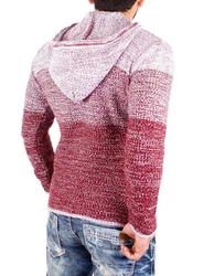 Reslad Strickpullover Herren Hoodie RS-310 Dunkelrot/Bordeaux/Rot/Lila