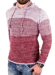 Strickpullover Strickpullover Herren Colorblock Kapuzen-Pullover Hoodie RS-310 (1-tlg) Colorblock Hoodie