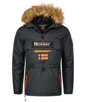 Geographical Norway Winterjacke Anorak Herren Schwarz/Grau/Dunkelblau/Braun