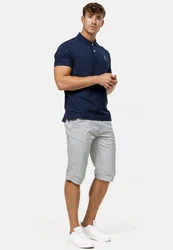 Indicode Chinoshorts Whitney Grau/Weiß/Creme/Hellgrau