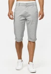 Indicode Chinoshorts Whitney Grau/Weiß/Creme/Hellgrau