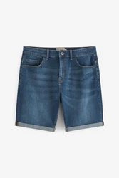 Next Jeansshorts Straight Fit Jeansshorts mit Stretch Blau/Hellblau