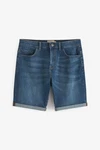 Next Jeansshorts Straight Fit Jeansshorts mit Stretch Blau/Hellblau