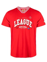 ROADSIGN australia T-Shirt Soccer mit sportlichem Logo-Print & V-Ausschnitt Rot/Dunkelrot