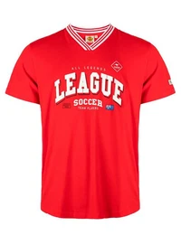 T-Shirt Soccer (1-tlg) mit sportlichem Logo-Print & V-Ausschnitt