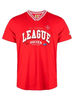 ROADSIGN australia T-Shirt Soccer mit sportlichem Logo-Print & V-Ausschnitt Rot/Dunkelrot