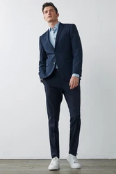 Next Anzughose Anzug Dunkelblau/Blau/Hellblau