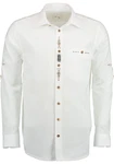 OS-Trachten Trachtenhemd Rimeda Creme/Weiß/Dunkelblau/Grau/Beige
