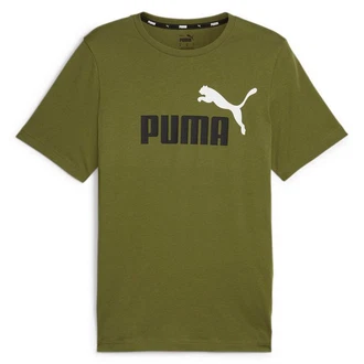 PUMA T-Shirt ESS+ Essentials 2 Col Logo Tee (586759) Dunkelgrün/Grün