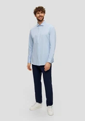 s.Oliver BLACK LABEL Langarmhemd Anzughemd Hellblau/Blau