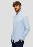 s.Oliver BLACK LABEL Langarmhemd Anzughemd Hellblau/Blau
