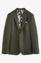 Baukastensakko Donegal-Anzug aus Wollmischung: Skinny Fit Jacke (1-tlg)
