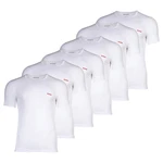 HUGO T-Shirt Herren 6er Pack Rundhals Kurzarm Weiß/Rot