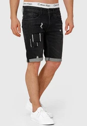 Indicode Jeans Shorts Roberts Schwarz/Dunkelgrau