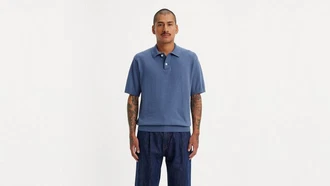 Levi's Poloshirt SWEATER KNIT POLO Grau/Hellblau/Blau