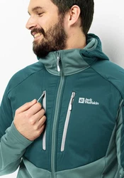 Jack Wolfskin Kapuzenfleecejacke ALPGRAT PRO INS FZ Grün/Türkis/Dunkelgrün