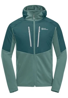 Jack Wolfskin Kapuzenfleecejacke ALPGRAT PRO INS FZ Grün/Türkis/Dunkelgrün