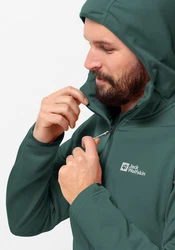 Jack Wolfskin Fleecejacke ALPGRAT HOODED FZ Grün/Dunkelgrün/Türkis