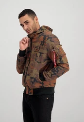 Alpha Industries Bomberjacke MA-1 LW Hooded Refl. Camo Braun/Dunkelgrün/Beige