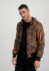 Alpha Industries Bomberjacke MA-1 LW Hooded Refl. Camo Braun/Dunkelgrün/Beige