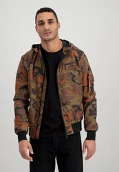 Alpha Industries Bomberjacke MA-1 LW Hooded Refl. Camo Braun/Dunkelgrün/Beige