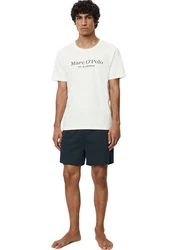 Marc O'Polo T-Shirt mit Logo-Print Blau/Weiß/Dunkelblau