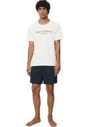 Marc O'Polo T-Shirt mit Logo-Print Blau/Weiß/Dunkelblau