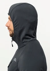 Jack Wolfskin Fleecejacke KOLBENBERG HOODED FZ Dunkelgrau/Dunkelblau/Grau/Hellgrau
