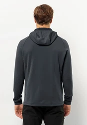 Jack Wolfskin Fleecejacke KOLBENBERG HOODED FZ Dunkelgrau/Dunkelblau/Grau/Hellgrau