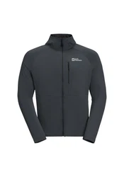 Jack Wolfskin Fleecejacke KOLBENBERG HOODED FZ Dunkelgrau/Dunkelblau/Grau/Hellgrau