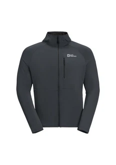 Jack Wolfskin Fleecejacke KOLBENBERG HOODED FZ Dunkelgrau/Dunkelblau/Grau/Hellgrau