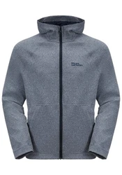 Jack Wolfskin Kapuzenfleecejacke FERNWEH HOODED JKT Dunkelblau/Grau/Dunkelgrau