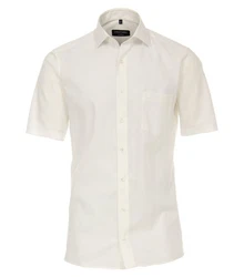 CASAMODA Businesshemd Kurzarm Modern Fit Creme/Weiß/Khaki