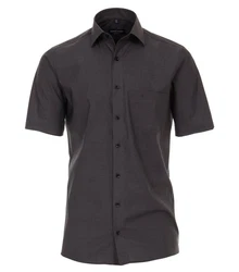 CASAMODA Businesshemd Kurzarm Modern Fit Grau/Dunkelgrau