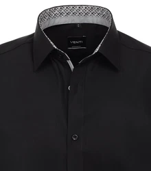VENTI Businesshemd Kurzarm (634079400) Schwarz/Dunkelgrau/Grau