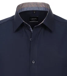 VENTI Businesshemd Kurzarm (634079400) Dunkelblau/Hellblau