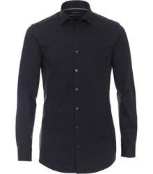 VENTI Businesshemd uni Dunkelblau/Schwarz
