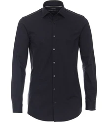 VENTI Businesshemd uni Dunkelblau/Schwarz