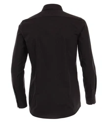 VENTI Businesshemd Body Stretch Kentkragen Schwarz/Dunkelbraun